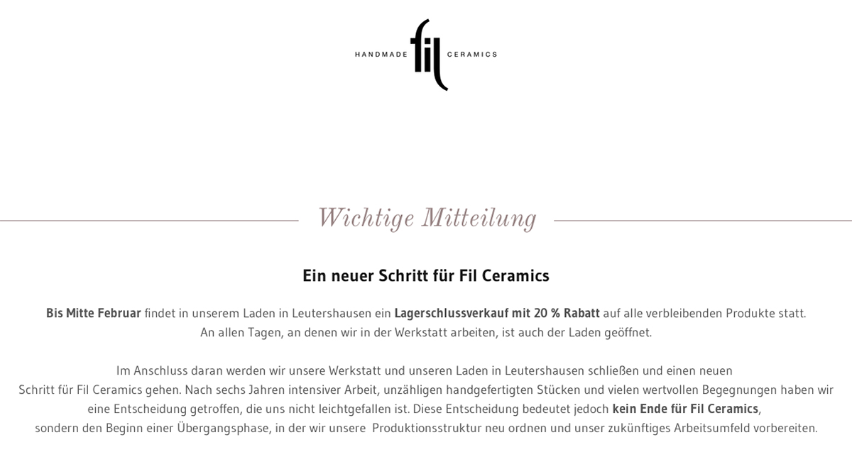 Filceramics - ein neuer Schritt